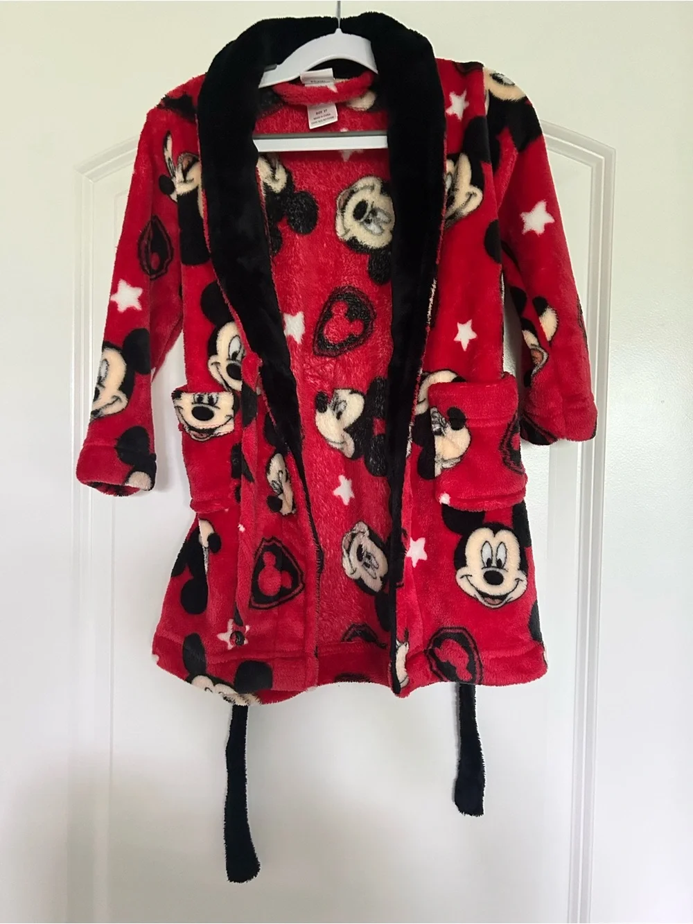 Disney Red and Black Mickey Print Fleece Robe